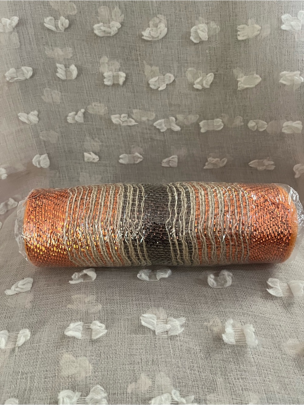 10” x 30’ fall colors, deco, mesh wreath ribbon orange
